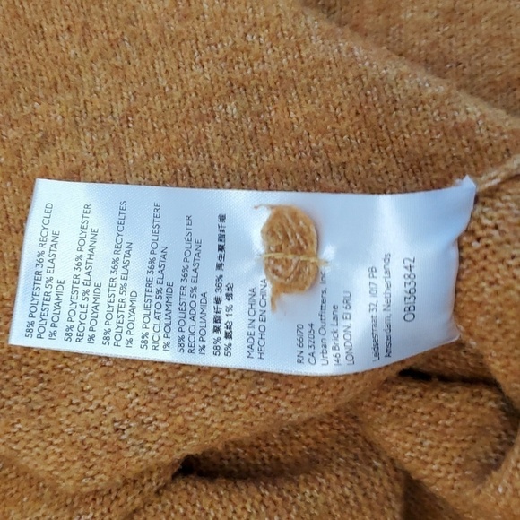 ANTHROPOLOGIE CROSS  V- NECK DOLMAN SLEEVE SWEATER  IN ORANGE. BOXEY., Size XS. - Picture 5 of 6